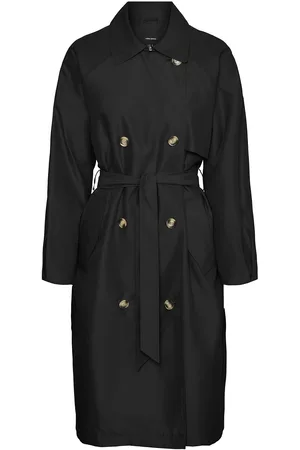 VERO MODA Vmdoreensoffy Long Trenchcoat Ent Trenssi Takki Black
