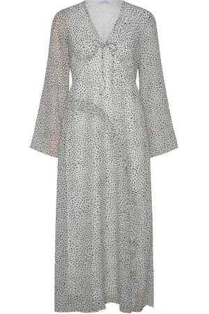 BUBBLEROOM V-Neck Frill Dress Polvipituinen Mekko Grey