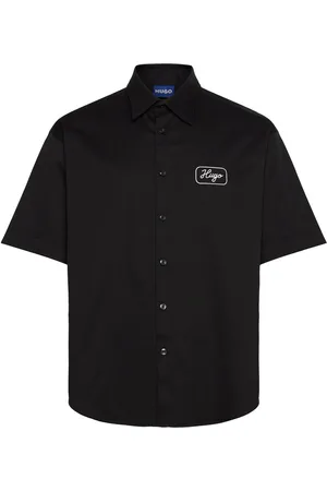 Hugo Blue Ebronn Tops Shirts Short-sleeved Shirts Black