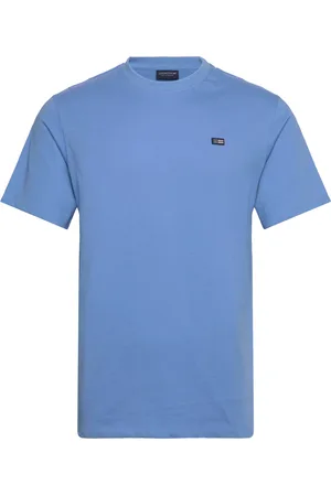 Lexington Classic Organic Cotton Logo Tee Tops T-shirts Short-sleeved Blue