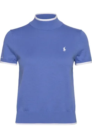 Ralph Lauren Short-Sleeve Mockneck Sweater Sport Sport Clothing Sports Tops & T-shirts Sport T-shirts Blue