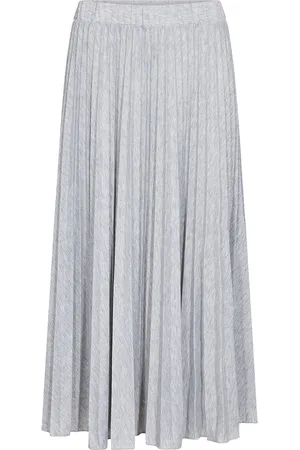 Cream Crfolo Plissé Skirt Skirts Maxi Skirts Grey