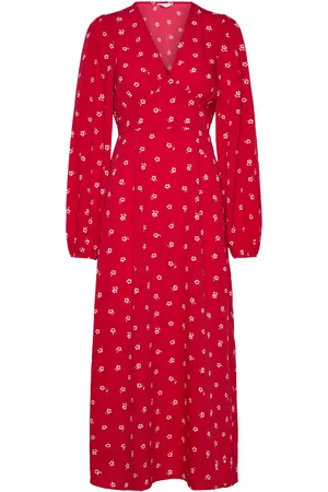 BUBBLEROOM Balloon Sleeve Maxi Dress Maksimekko Juhlamekko Red