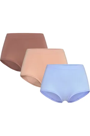 Lindex Brief Sally High Seam 3 Pack Alushousut Brief Tangat Beige