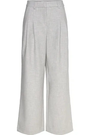 MSCH Mschhenrike Hw Pants Bottoms Trousers Wide Leg Grey