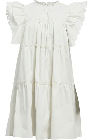 Object Objhope S/L Dress Rep Lyhyt Mekko White