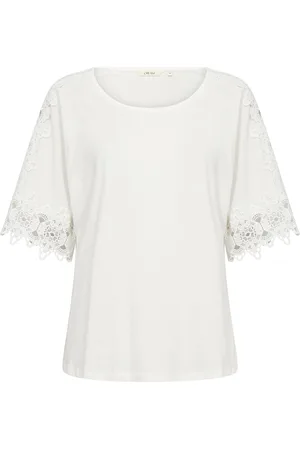 Cream Crlivy T-Shirt Tops T-shirts & Tops Short-sleeved White