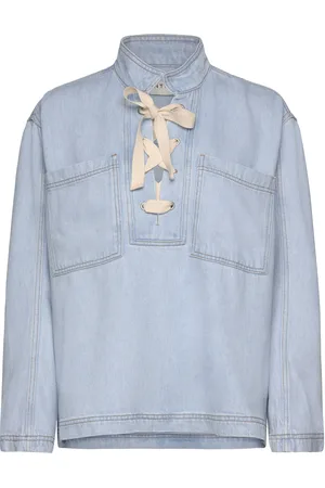Munthe Fuxalima Tops Shirts Long-sleeved Blue