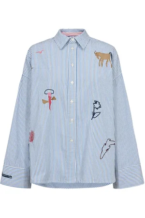 Numph Nudebora Shirt Tops Shirts Long-sleeved Blue
