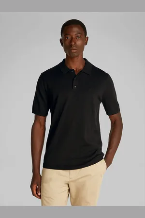 Calvin Klein Knitted Supima Cotton Polo S/S Tops Polos Short-sleeved Black