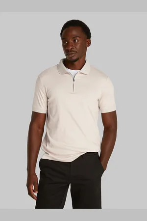 Calvin Klein Liquid Touch Welt Zip Polo Tops Polos Short-sleeved Grey