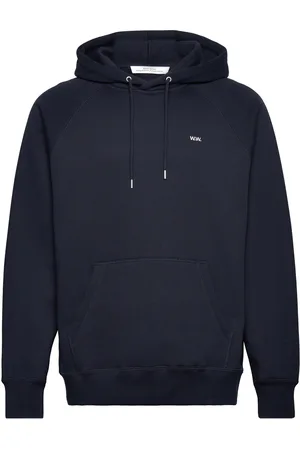 WoodWood Essential Fred Classic Hoodie Designers Sweat-shirts & Hoodies Hoodies Navy
