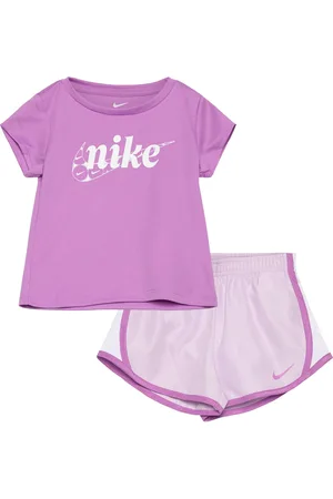 Nike Nkg Essentials Tempo Set Sport Sets With Short-sleeved T-shirt Pink