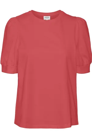 VERO MODA Vmkerry 2/4 O-Neck Top Vma Noos Tops T-shirts & Tops Short-sleeved Red