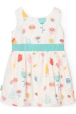 Boboli Satin Dress Dresses & Skirts Dresses Baby Dresses Sleevless Baby Dresses Multi/patterned
