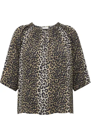 ONLY Carnova Life 3/4 Top Aop Tops Blouses Short-sleeved Brown