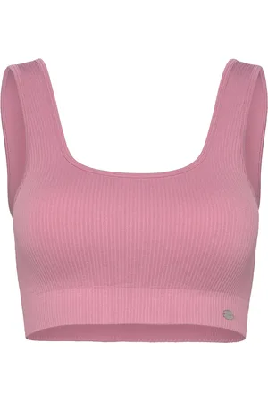 Drop Of Mindfulness Ribbed Seamless Square Bra Sport Women Sport Clothing Sport Bras - All Pink