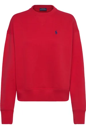 Ralph Lauren Fleece Crewneck Pullover Tops Sweat-shirts & Hoodies Sweat-shirts Red