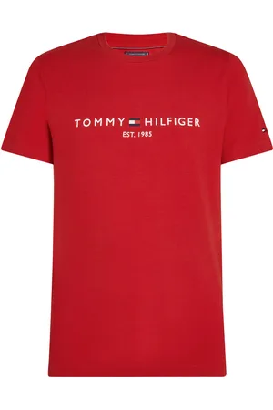 Tommy Hilfiger Tommy Logo Tee Tops T-shirts Short-sleeved Red