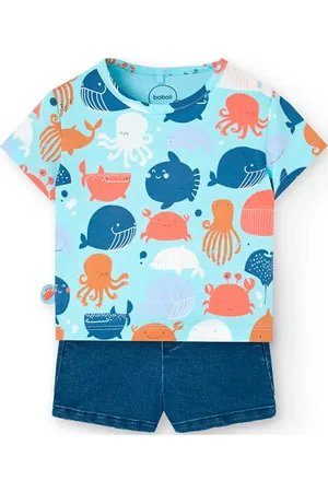 Boboli Set Knit Sets Sets With Short-sleeved T-shirt Blue