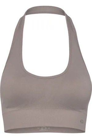 Drop Of Mindfulness Seamless Halter Neck Bra Sport Women Sport Clothing Sport Bras - All Brown