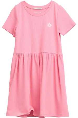 TOM TAILOR Solid Rib Dress Dresses & Skirts Dresses Casual Dresses Short-sleeved Casual Dresses Pink