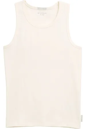 TOM TAILOR Basic Rib Top Tops T-shirts Sleeveless Cream