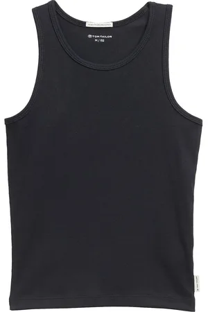 TOM TAILOR Basic Rib Top Tops T-shirts Sleeveless Black