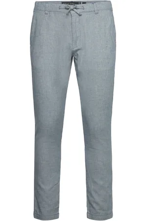 INDICODE Indanio Bottoms Trousers Linen Trousers Blue