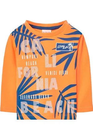 Boboli Knit T-Shirt Tops T-shirts Long-sleeved T-shirts Orange