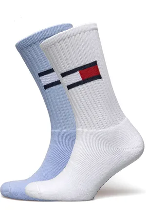 Tommy Hilfiger Th Uni Tj Sock 2P Flag Underwear Socks Regular Socks White