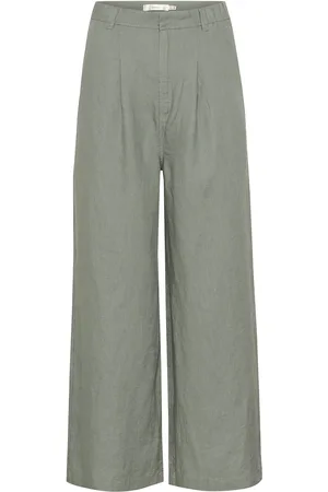 INWEAR Pegiw Pants Bottoms Trousers Linen Trousers Green