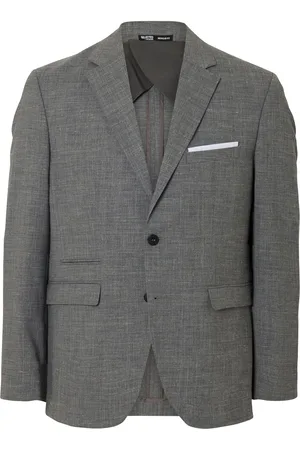 SELECTED Slhslim-Oasis Linen Blz Noos Suits & Blazers Blazers Single Breasted Blazers Grey