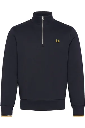 Fred Perry Half Zip Sweatshirt Tops Sweat-shirts & Hoodies Sweat-shirts Navy
