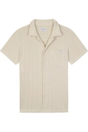 Maison Labiche Germain Shirt Designers Knitwear Short Sleeve Knitted Polos Cream