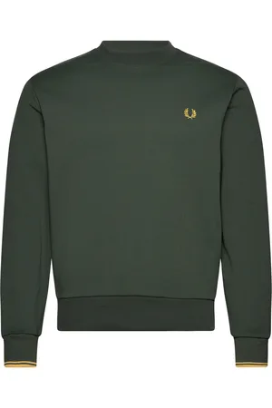 Fred Perry Crew Neck Sweatshirt Tops Sweat-shirts & Hoodies Sweat-shirts Khaki Green