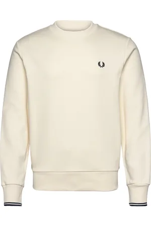 Fred Perry Crew Neck Sweatshirt Tops Sweat-shirts & Hoodies Sweat-shirts Cream