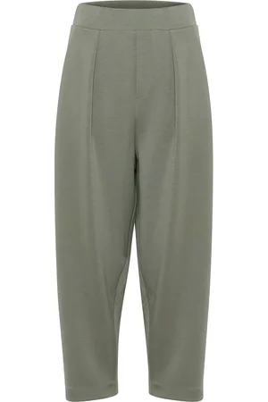 INWEAR Pannieiw Pant Bottoms Trousers Wide Leg Green