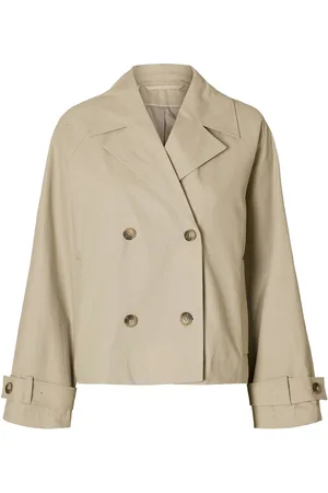 SELECTED Slfcilo Short Trenchcoat Noos Trenssi Takki Cream