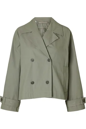 SELECTED Slfcilo Short Trenchcoat Noos Trenssi Takki Green