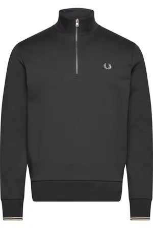 Fred Perry Half Zip Sweatshirt Tops Sweat-shirts & Hoodies Sweat-shirts Black