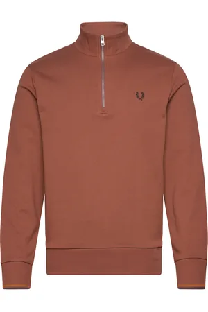 Fred Perry Half Zip Sweatshirt Tops Sweat-shirts & Hoodies Sweat-shirts Red