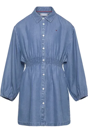 Tommy Hilfiger Chambray Shirt Dress Ls Dresses & Skirts Dresses Casual Dresses Long-sleeved Casual Dresses Blue