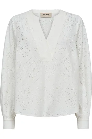 Mos Mosh Mmyen Sina Lace Blouse Tops Blouses Long-sleeved White