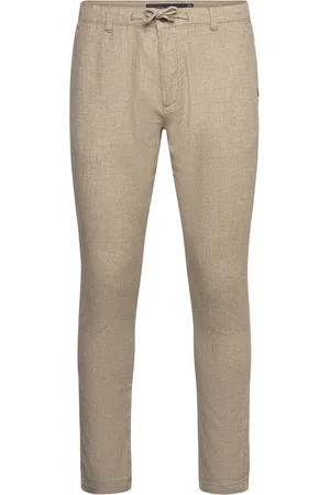INDICODE Indanio Bottoms Trousers Linen Trousers Beige