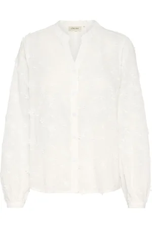 Cream Crolivia Shirt Tops Blouses Long-sleeved White