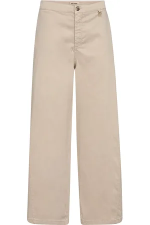 Mos Mosh Mmvincent Rosemary Pant Bottoms Trousers Wide Leg Cream