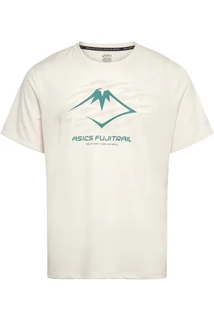 Asics Fujitrail Logo Ss Top Sport T-shirts Short-sleeved Beige