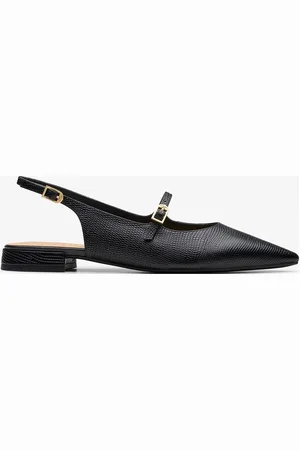 Clarks Sensa15 Shine D Shoes Slingbacks Flat Slingbacks Black