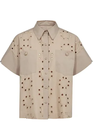 Mos Mosh Mmtazhi Cotny Shirt Tops Shirts Short-sleeved Beige